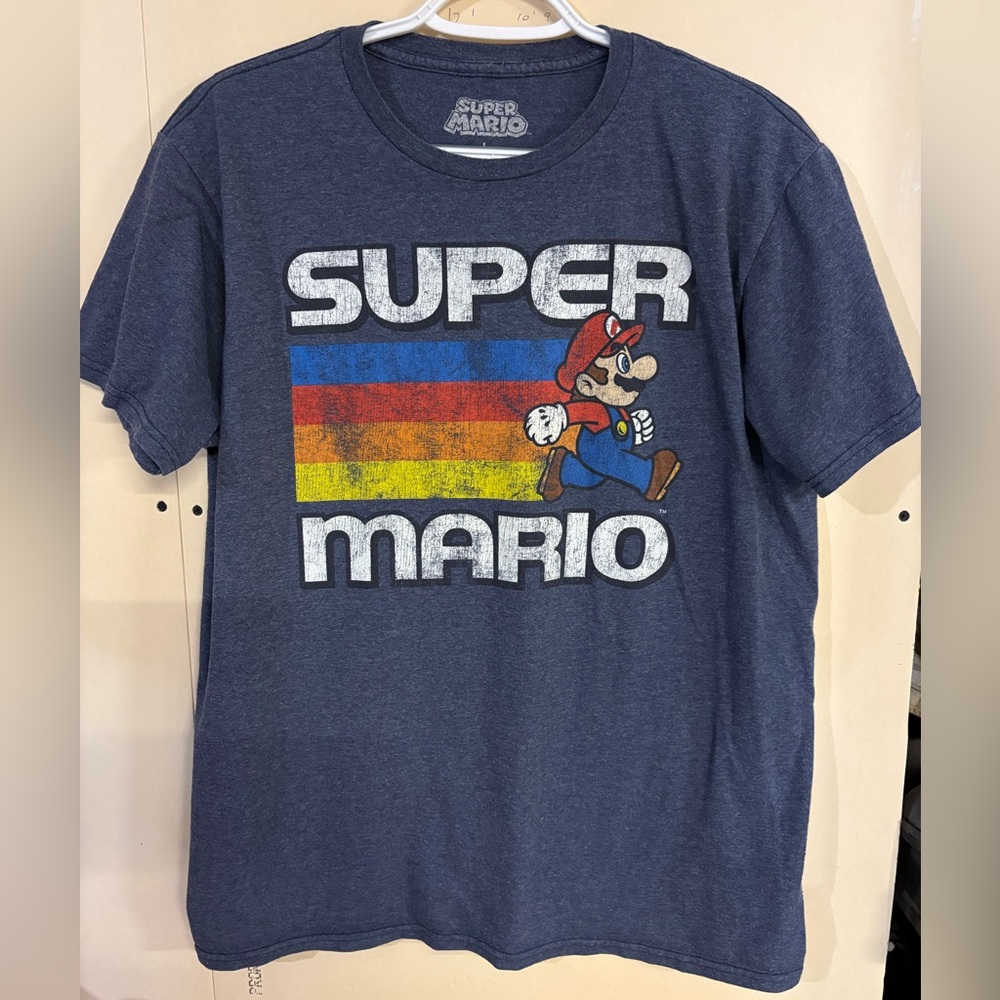 Nintendo Super Mario Classic Logo Navy T-Shirt